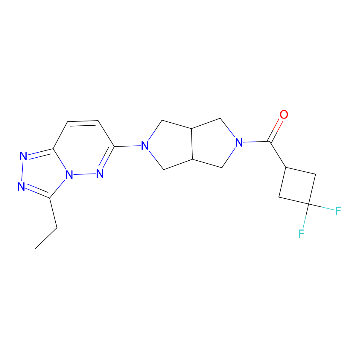 2-(3,3-Difluorocyclobutanecarbonyl)-5-{3-ethyl-[1,2,4]triazolo[4,3-b]pyridazin-6-yl}-octahydropyrrolo[3,4-c]pyrrole molecular structure, CAS 2640952-23-2