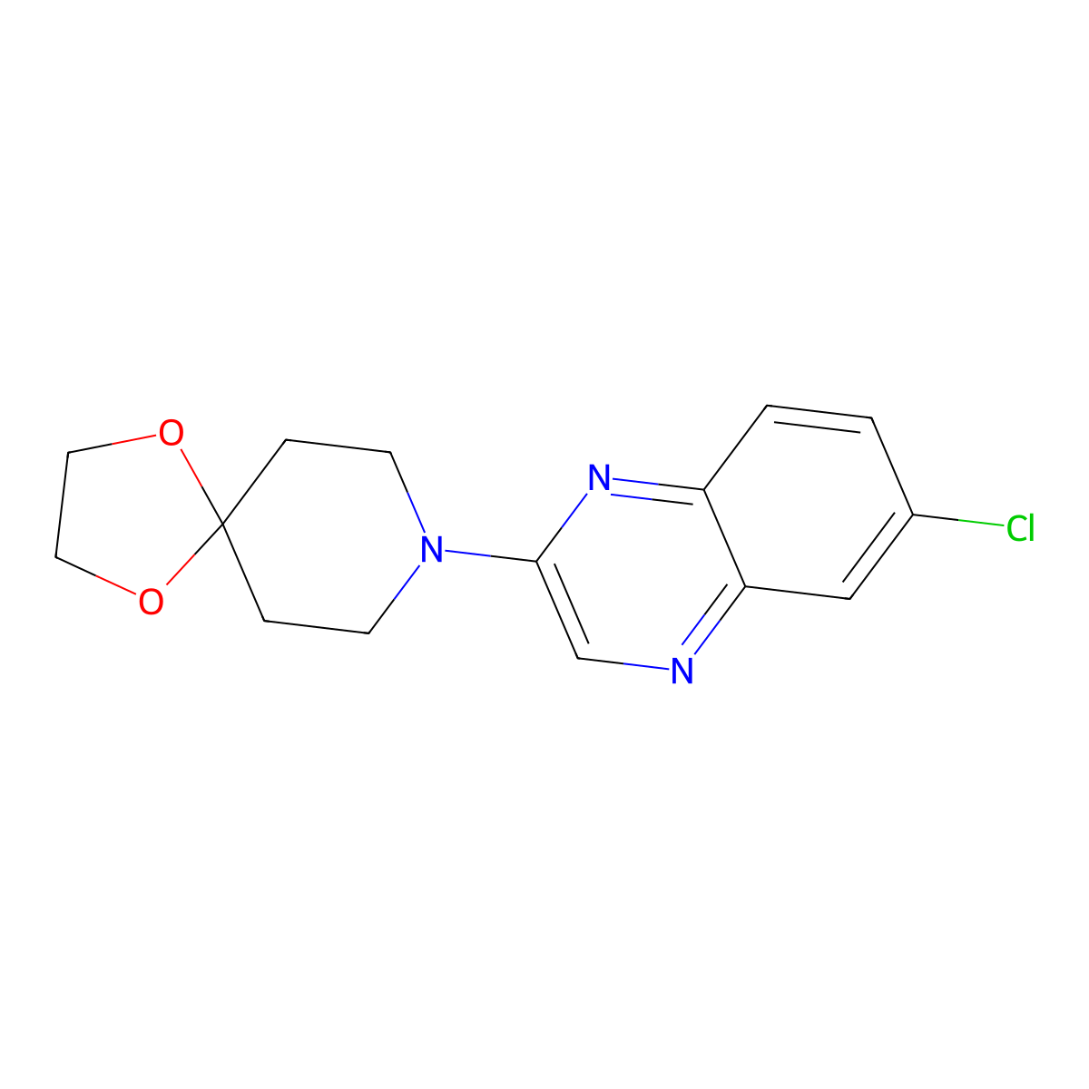 8-(6-Chloroquinoxalin-2-yl)-1,4-dioxa-8-azaspiro[4.5]decane molecular structure, CAS 2640952-32-3