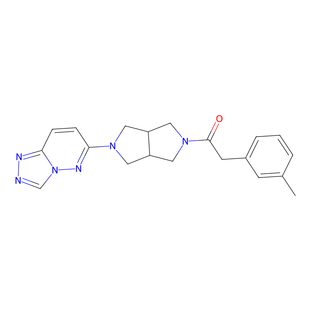 2-(3-Methylphenyl)-1-(5-{[1,2,4]triazolo[4,3-b]pyridazin-6-yl}-octahydropyrrolo[3,4-c]pyrrol-2-yl)ethan-1-one molecular structure, CAS 2640952-51-6