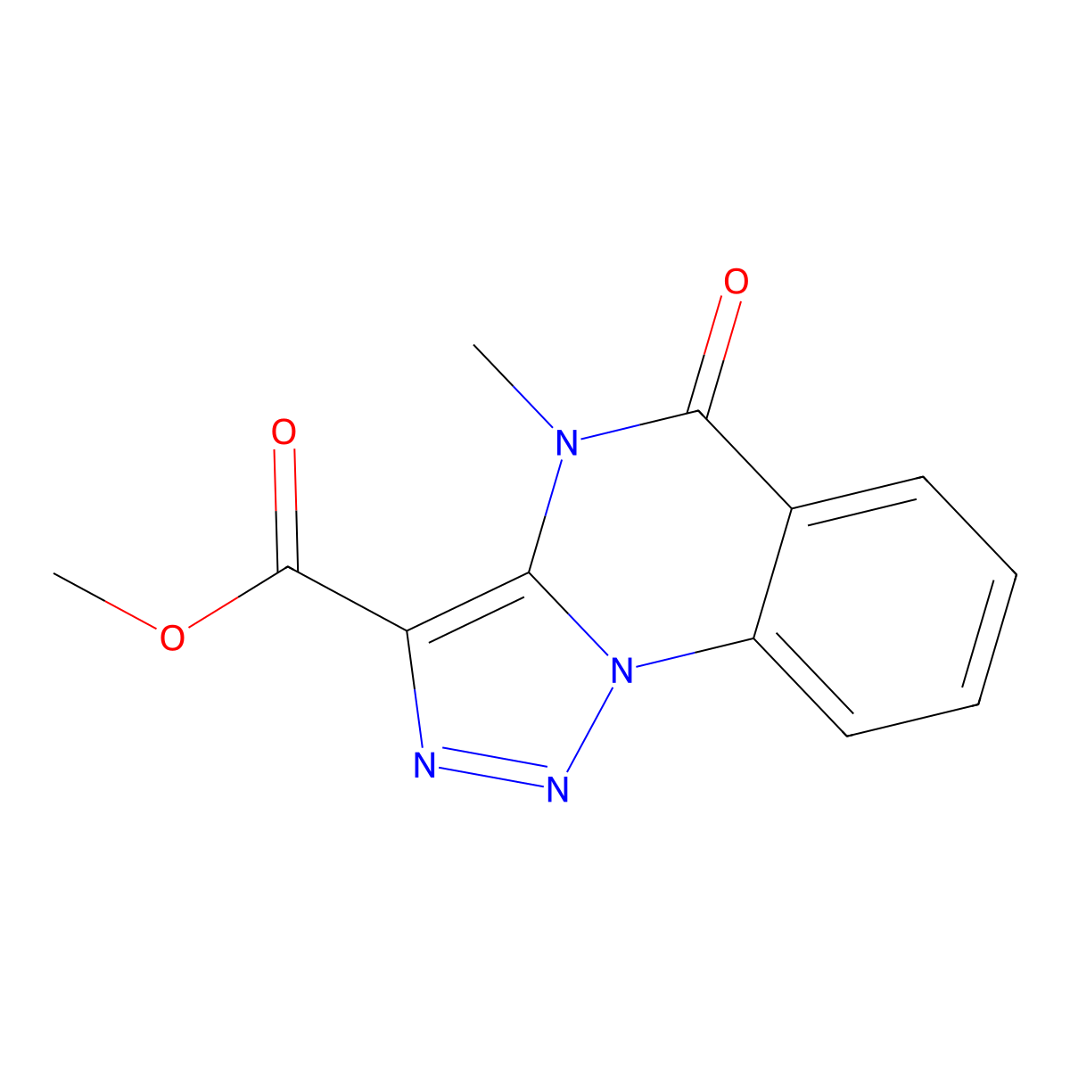 methyl 4-methyl-5-oxo-4H,5H-[1,2,3]triazolo[1,5-a]quinazoline-3-carboxylate molecular structure, CAS 2640952-69-6