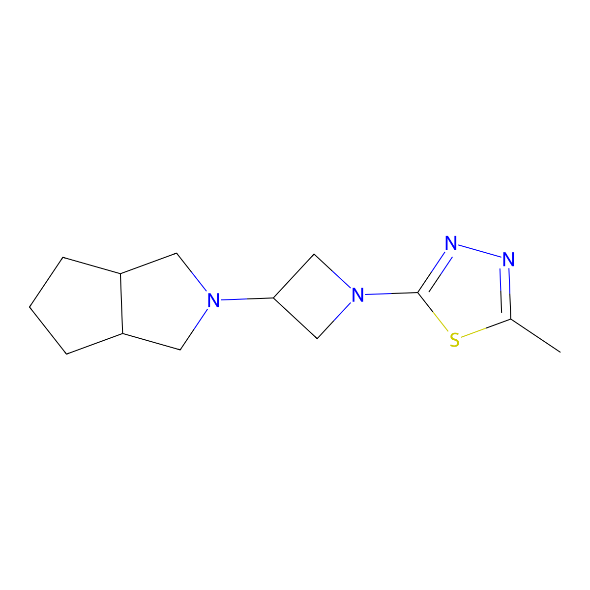 2-Methyl-5-(3-{octahydrocyclopenta[c]pyrrol-2-yl}azetidin-1-yl)-1,3,4-thiadiazole molecular structure, CAS 2640952-82-3
