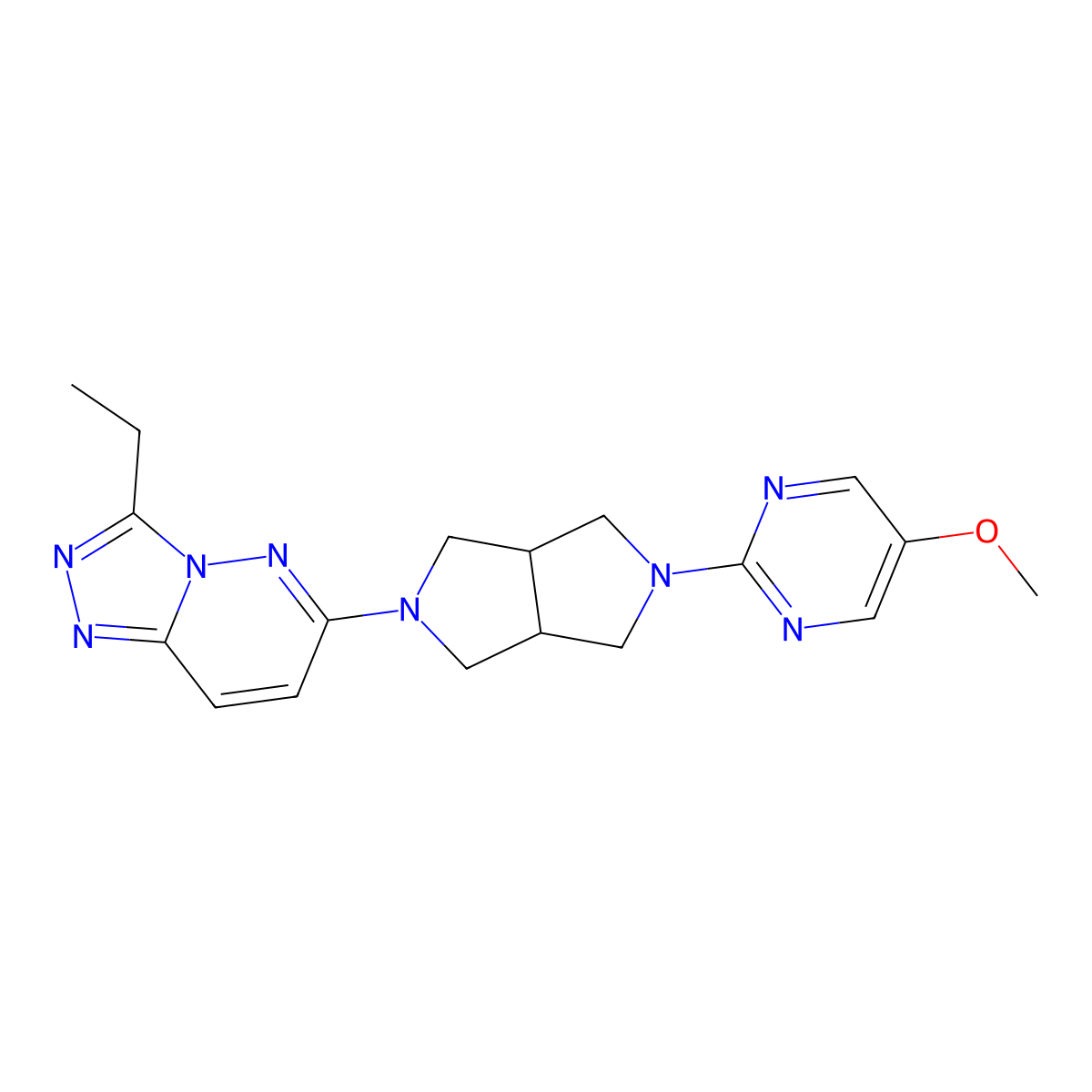 2-(5-{3-Ethyl-[1,2,4]triazolo[4,3-b]pyridazin-6-yl}-octahydropyrrolo[3,4-c]pyrrol-2-yl)-5-methoxypyrimidine molecular structure, CAS 2640952-85-6