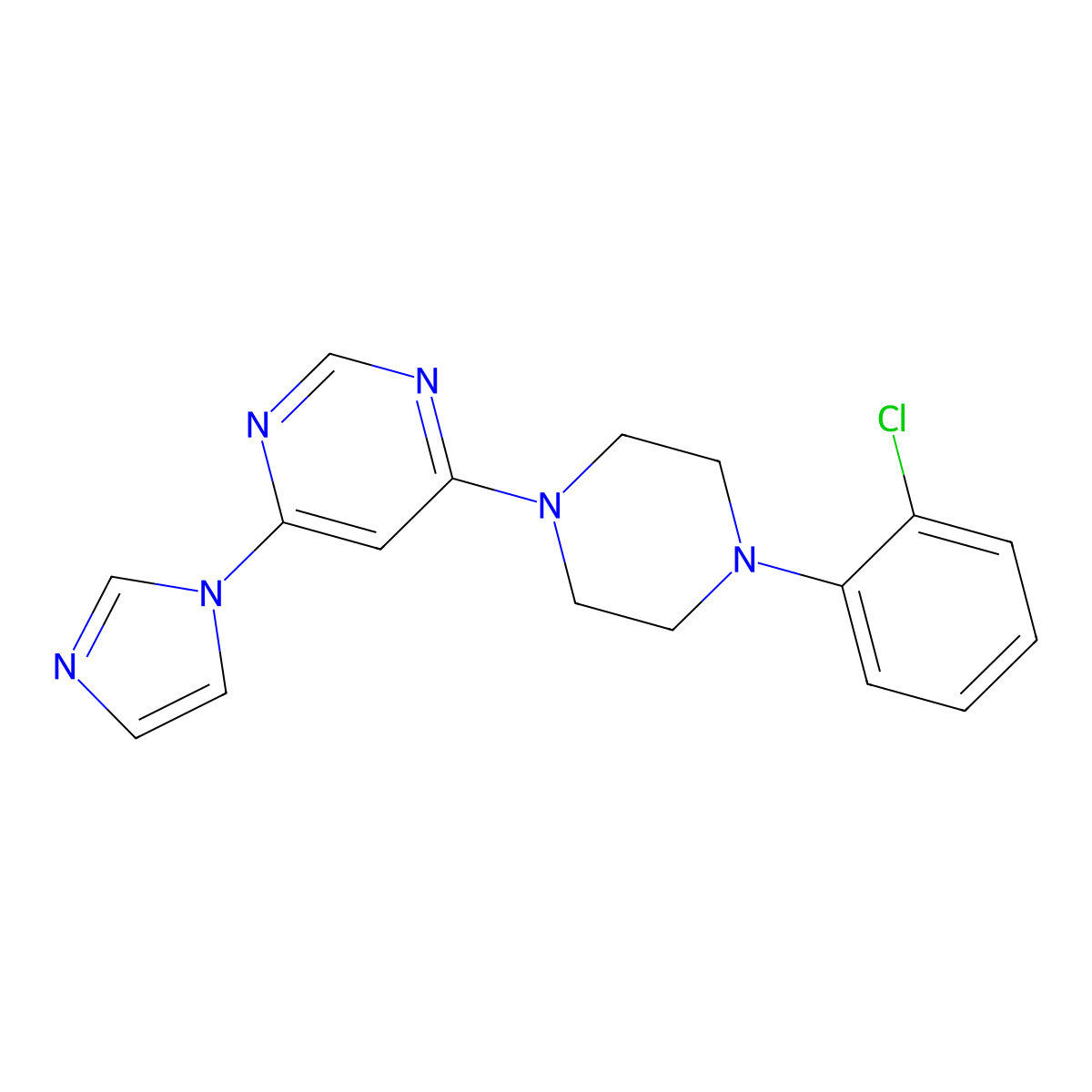 4-[4-(2-chlorophenyl)piperazin-1-yl]-6-(1H-imidazol-1-yl)pyrimidine molecular structure, CAS 2640952-92-5