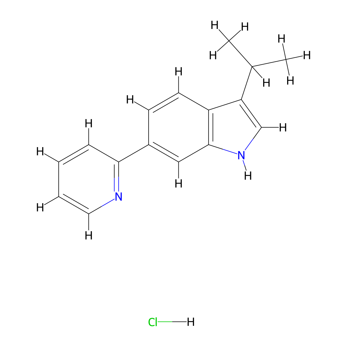 3-(propan-2-yl)-6-(pyridin-2-yl)-1H-indole hydrochloride molecular structure, CAS 2640952-94-7