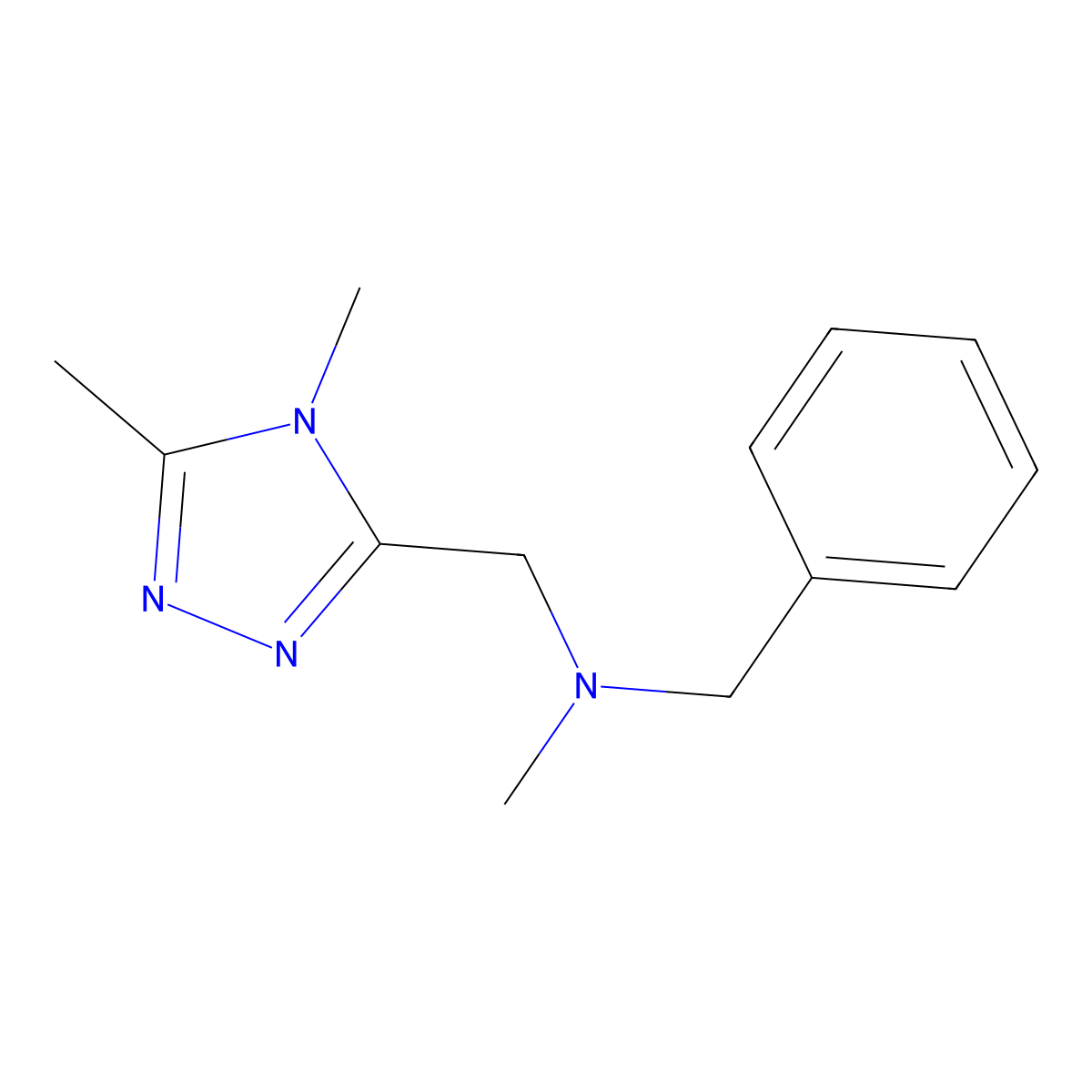 benzyl[(4,5-dimethyl-4H-1,2,4-triazol-3-yl)methyl]methylamine molecular structure, CAS 2640953-00-8