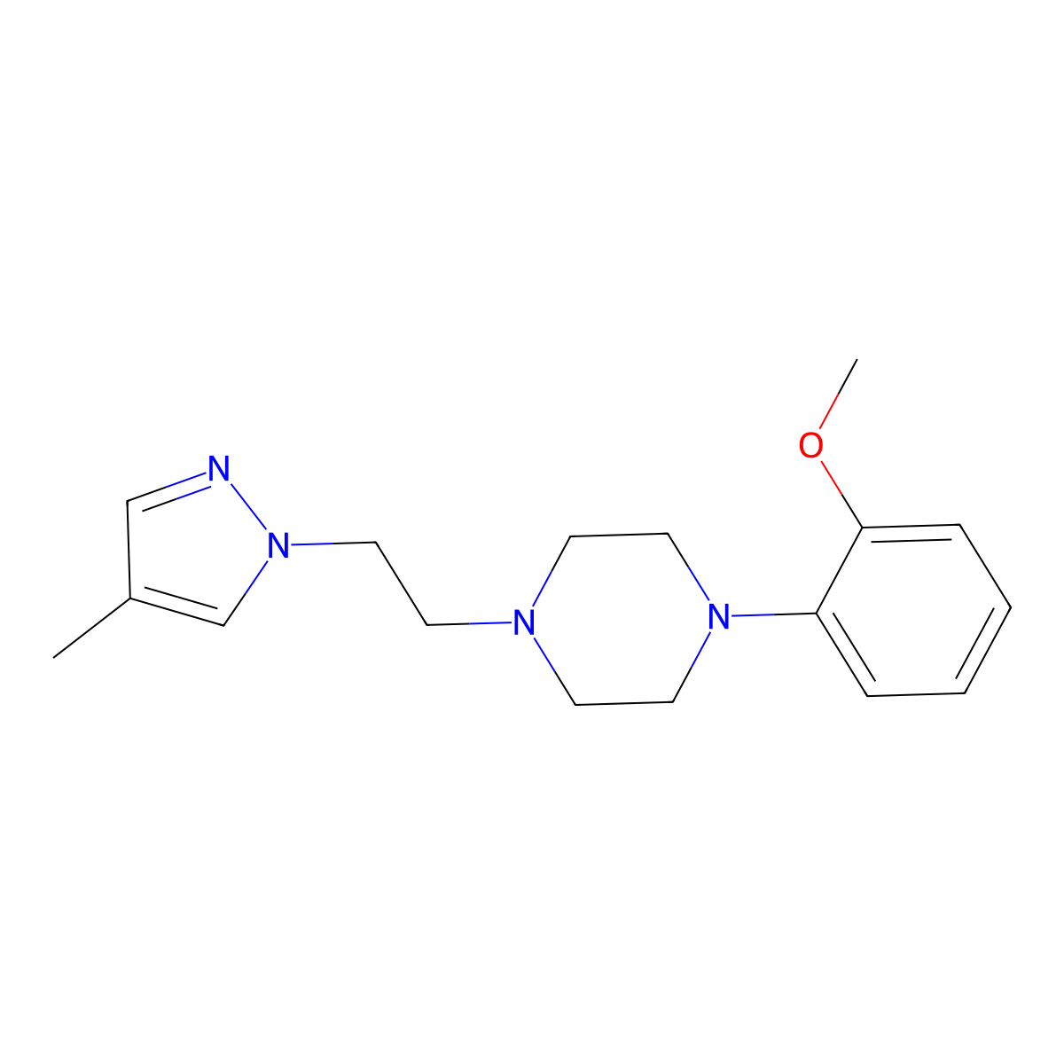 1-(2-methoxyphenyl)-4-[2-(4-methyl-1H-pyrazol-1-yl)ethyl]piperazine molecular structure, CAS 2640953-16-6