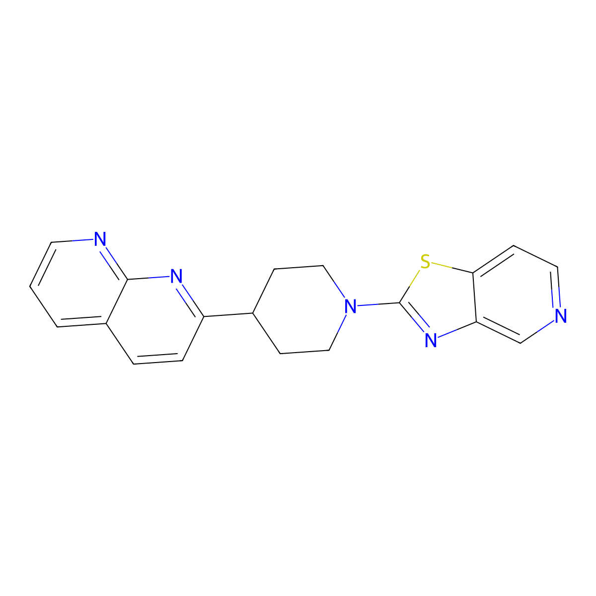 2-(1-{[1,3]Thiazolo[4,5-c]pyridin-2-yl}piperidin-4-yl)-1,8-naphthyridine molecular structure, CAS 2640953-22-4