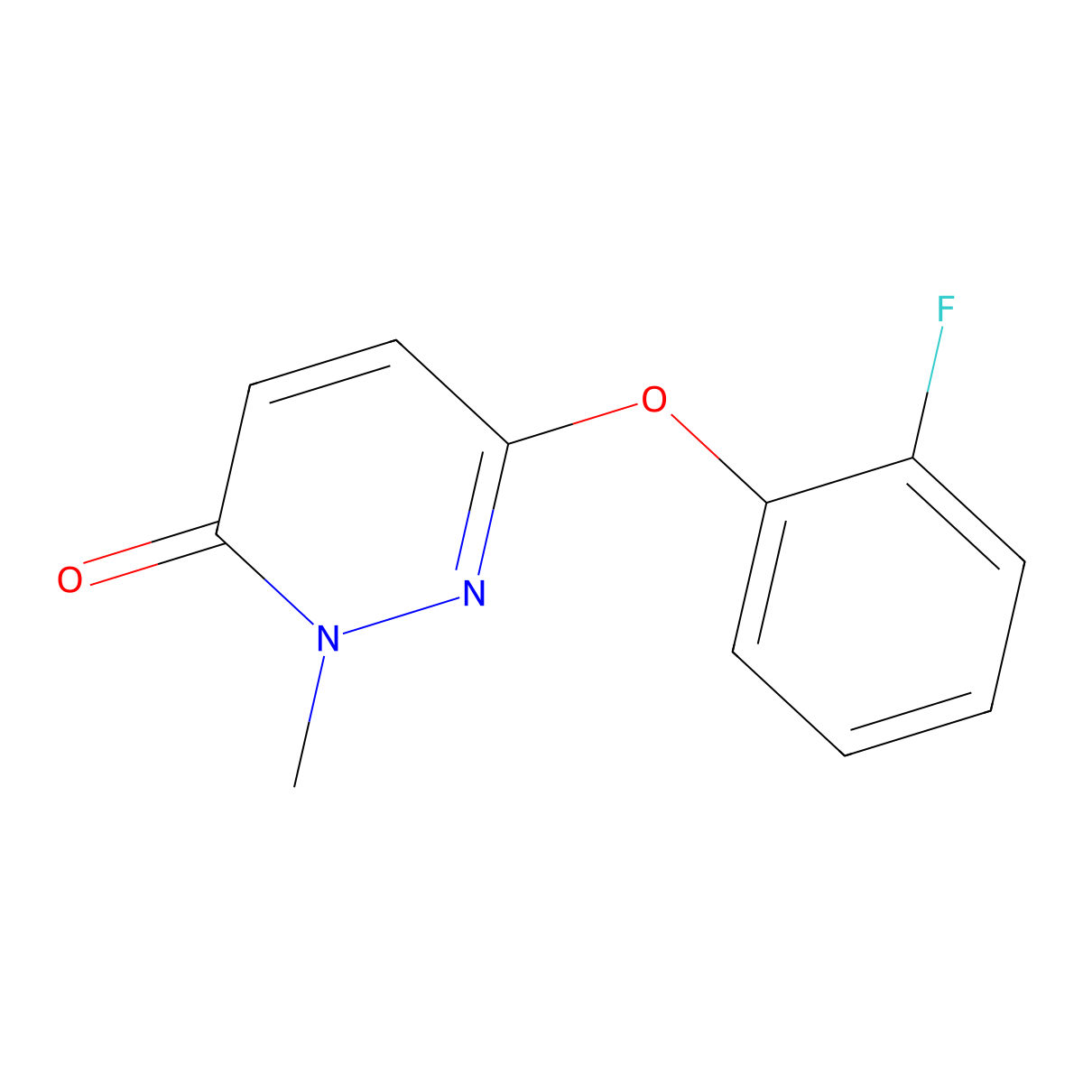 6-(2-Fluorophenoxy)-2-methyl-2,3-dihydropyridazin-3-one molecular structure, CAS 2640953-41-7