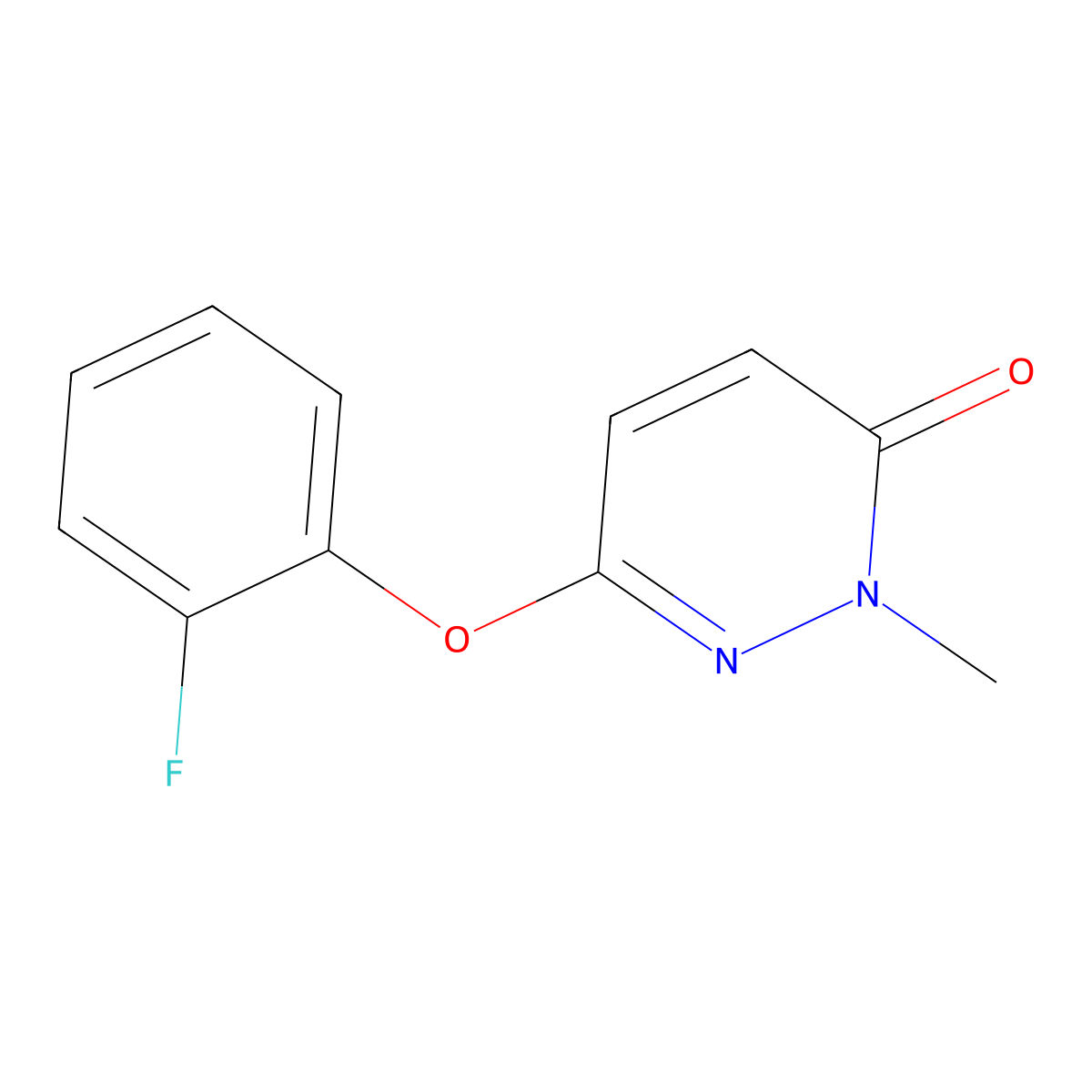6-(2-Fluorophenoxy)-2-methyl-2,3-dihydropyridazin-3-one molecular structure, CAS 2640953-41-7