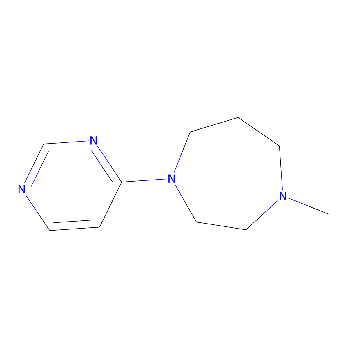 1-Methyl-4-(pyrimidin-4-yl)-1,4-diazepane molecular structure, CAS 2640953-43-9
