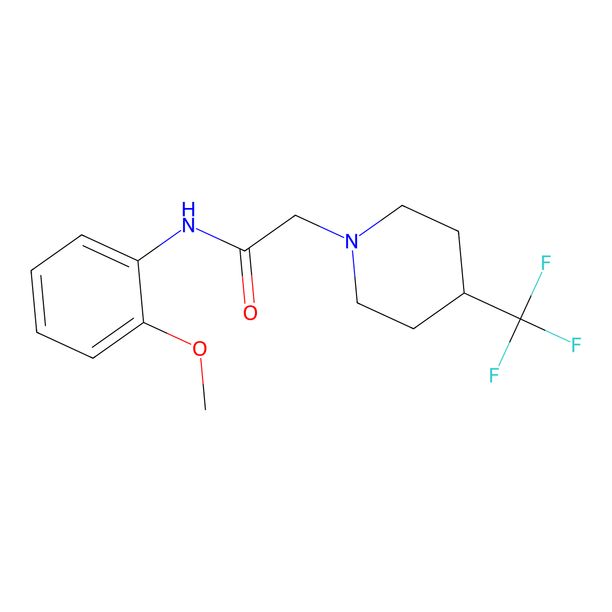N-(2-methoxyphenyl)-2-[4-(trifluoromethyl)piperidin-1-yl]acetamide molecular structure, CAS 2640953-48-4