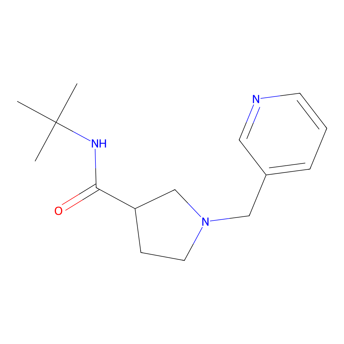 N-tert-butyl-1-[(pyridin-3-yl)methyl]pyrrolidine-3-carboxamide molecular structure, CAS 2640953-51-9