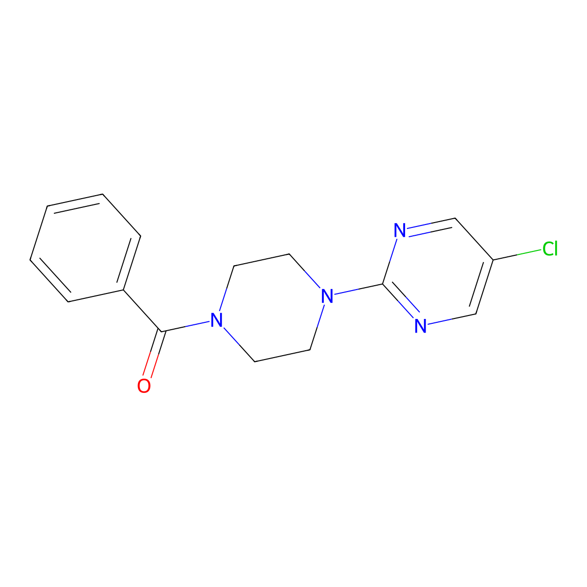 2-(4-Benzoylpiperazin-1-yl)-5-chloropyrimidine molecular structure, CAS 2640953-68-8