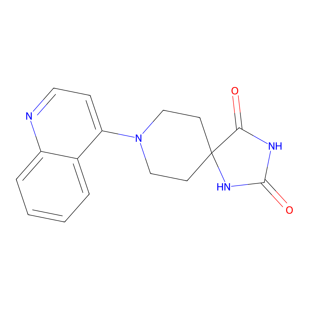 8-(Quinolin-4-yl)-1,3,8-triazaspiro[4.5]decane-2,4-dione molecular structure, CAS 2640953-99-5