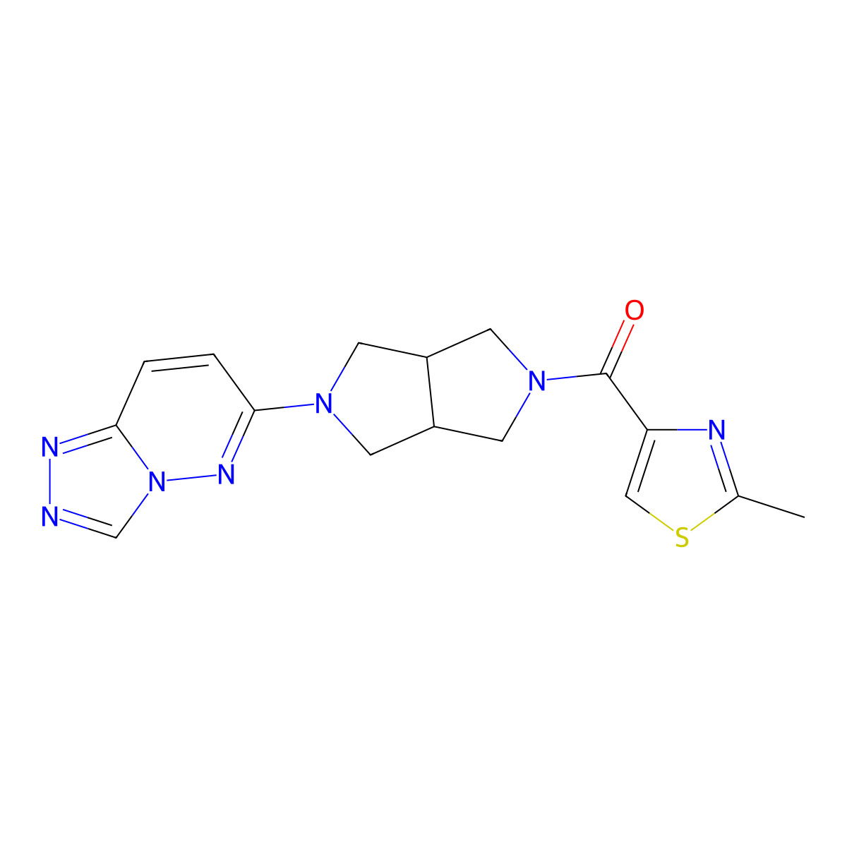 2-Methyl-4-(5-{[1,2,4]triazolo[4,3-b]pyridazin-6-yl}-octahydropyrrolo[3,4-c]pyrrole-2-carbonyl)-1,3-thiazole molecular structure, CAS 2640954-24-9
