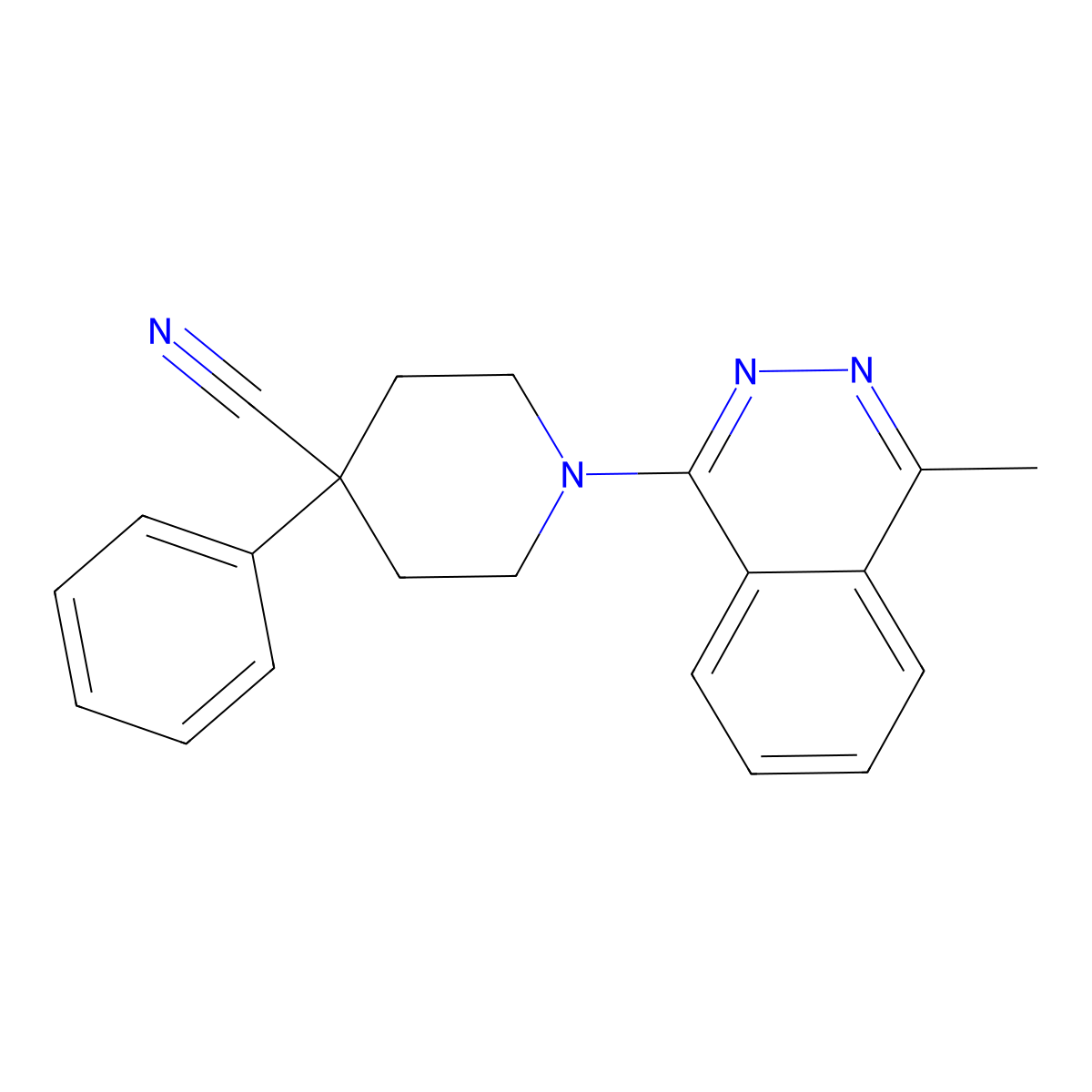 1-(4-Methylphthalazin-1-yl)-4-phenylpiperidine-4-carbonitrile molecular structure, CAS 2640954-34-1