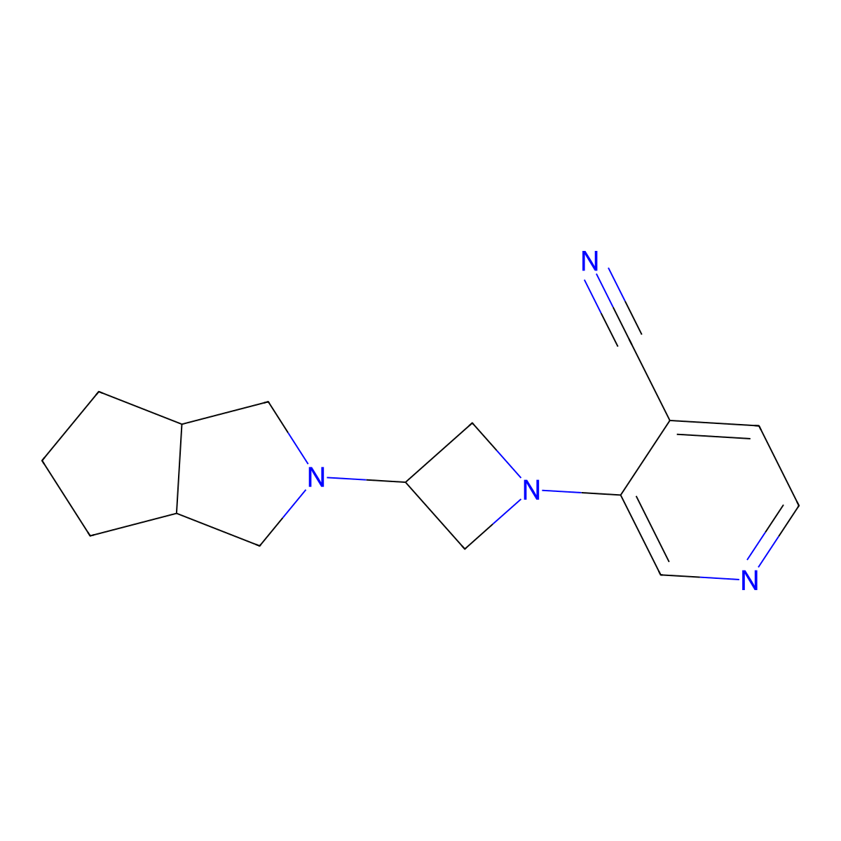 3-(3-{Octahydrocyclopenta[c]pyrrol-2-yl}azetidin-1-yl)pyridine-4-carbonitrile molecular structure, CAS 2640954-58-9