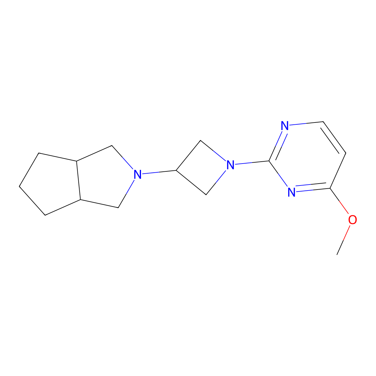 4-Methoxy-2-(3-{octahydrocyclopenta[c]pyrrol-2-yl}azetidin-1-yl)pyrimidine molecular structure, CAS 2640954-63-6