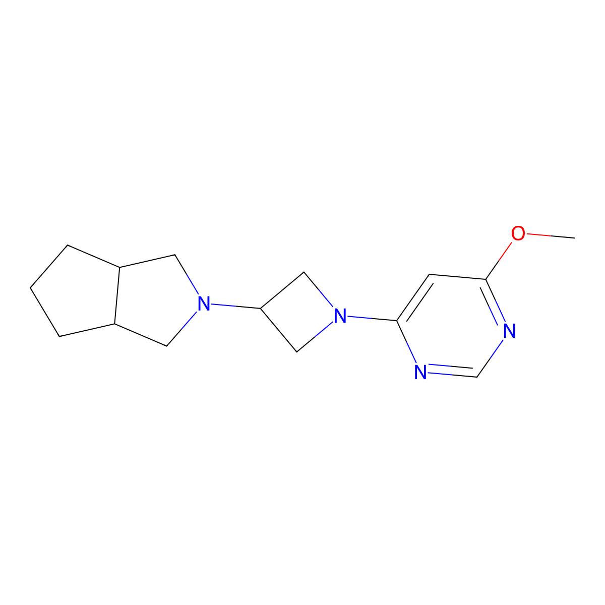 4-Methoxy-6-(3-{octahydrocyclopenta[c]pyrrol-2-yl}azetidin-1-yl)pyrimidine molecular structure, CAS 2640954-69-2