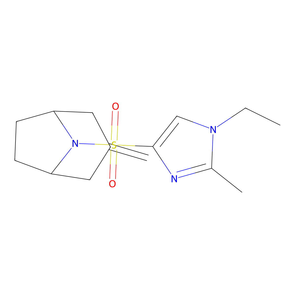 8-[(1-ethyl-2-methyl-1H-imidazol-4-yl)sulfonyl]-3-methylidene-8-azabicyclo[3.2.1]octane molecular structure, CAS 2640954-74-9