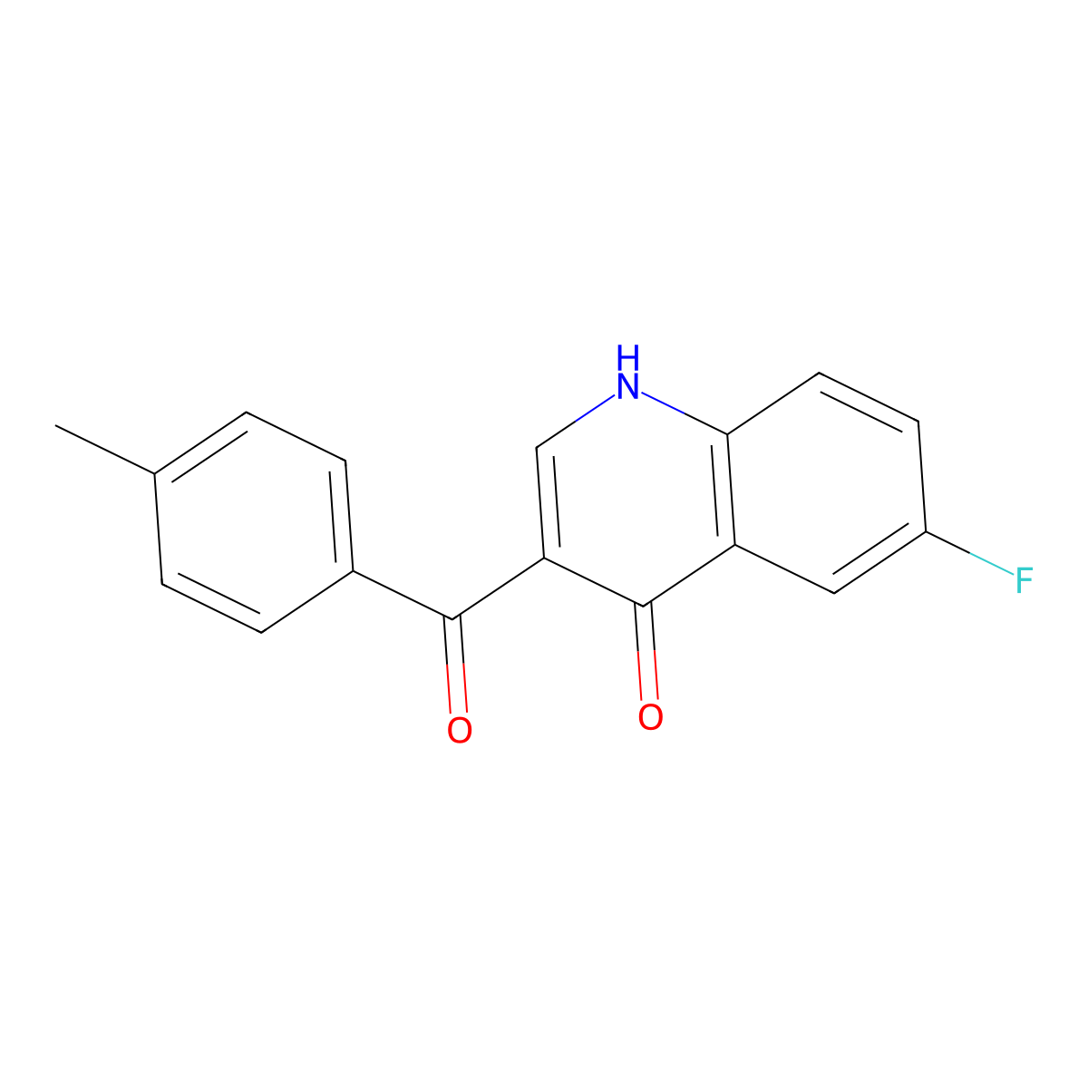 6-Fluoro-3-(4-methylbenzoyl)-1,4-dihydroquinolin-4-one molecular structure, CAS 2640955-21-9