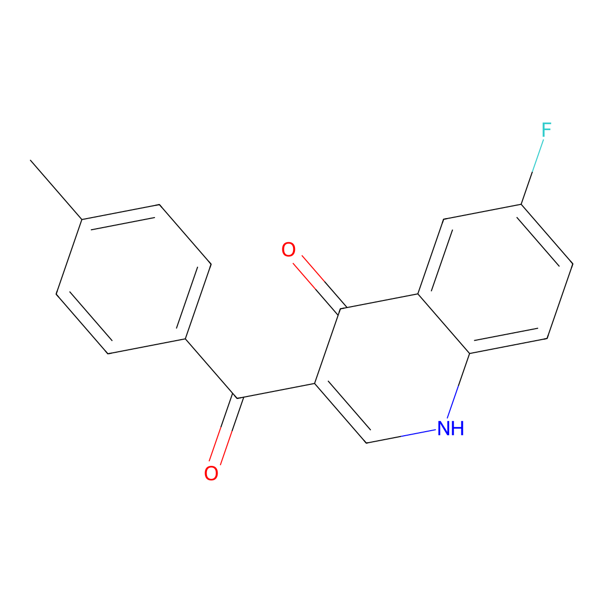 6-Fluoro-3-(4-methylbenzoyl)-1,4-dihydroquinolin-4-one molecular structure, CAS 2640955-21-9