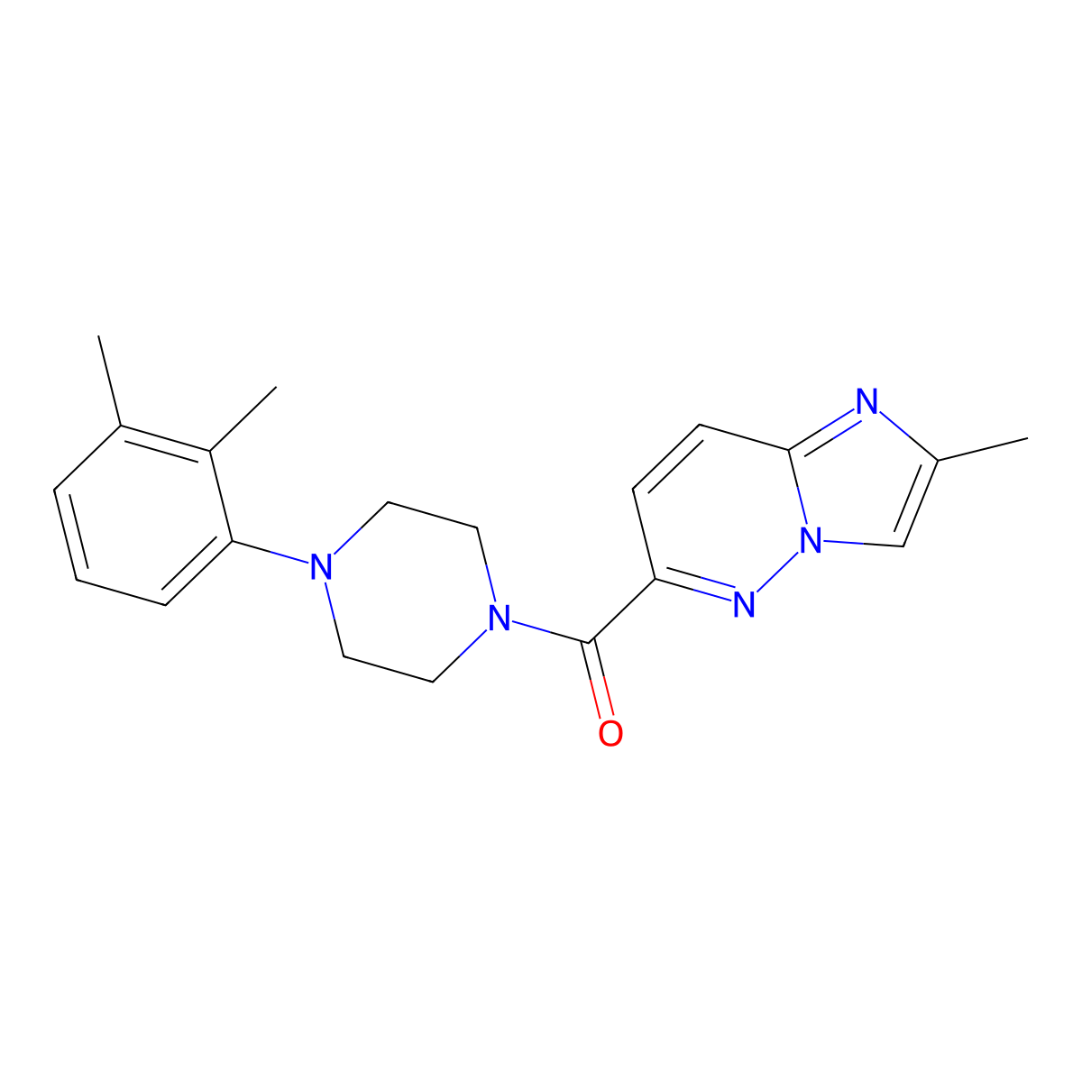 1-(2,3-Dimethylphenyl)-4-{2-methylimidazo[1,2-b]pyridazine-6-carbonyl}piperazine molecular structure, CAS 2640955-33-3