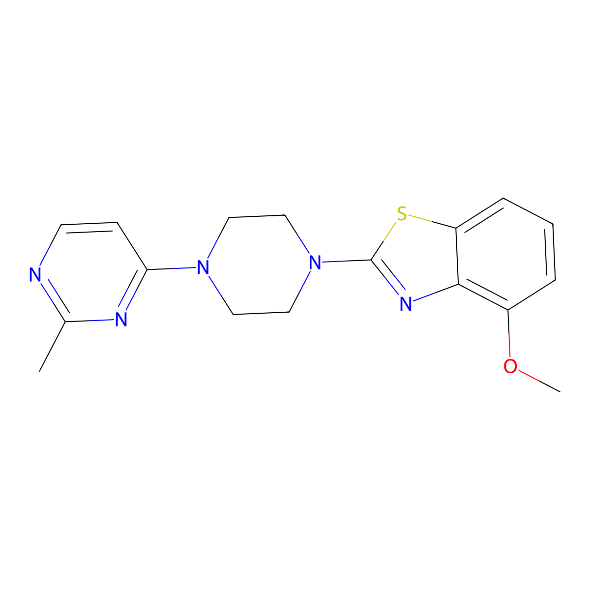 4-Methoxy-2-[4-(2-methylpyrimidin-4-yl)piperazin-1-yl]-1,3-benzothiazole molecular structure, CAS 2640955-39-9