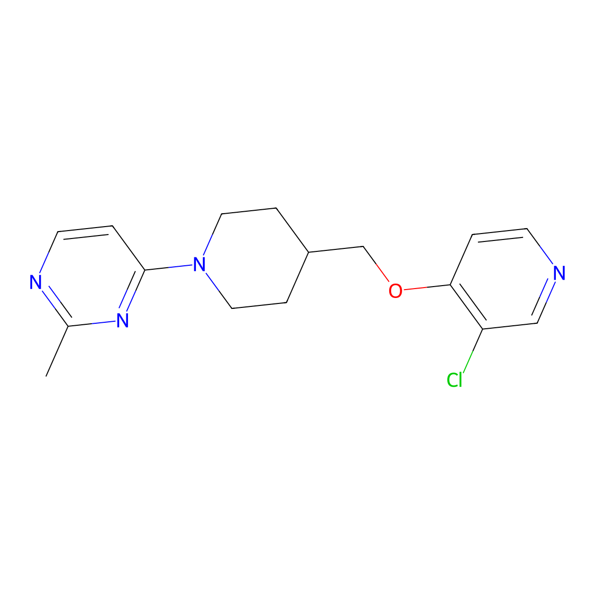 4-(4-{[(3-Chloropyridin-4-yl)oxy]methyl}piperidin-1-yl)-2-methylpyrimidine molecular structure, CAS 2640955-47-9