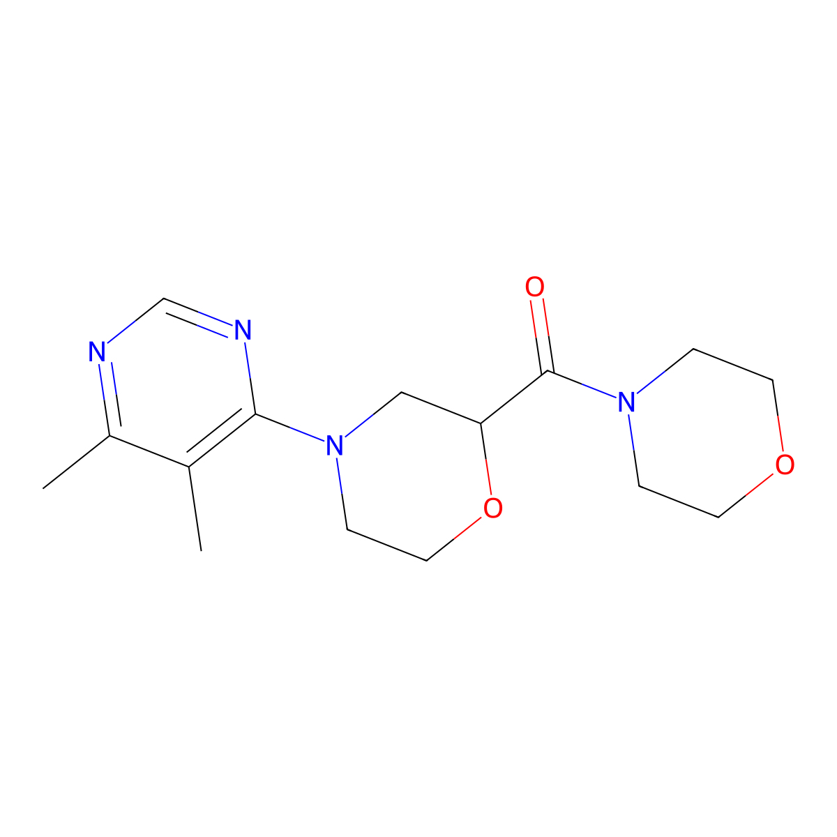 4-(5,6-Dimethylpyrimidin-4-yl)-2-(morpholine-4-carbonyl)morpholine molecular structure, CAS 2640955-53-7