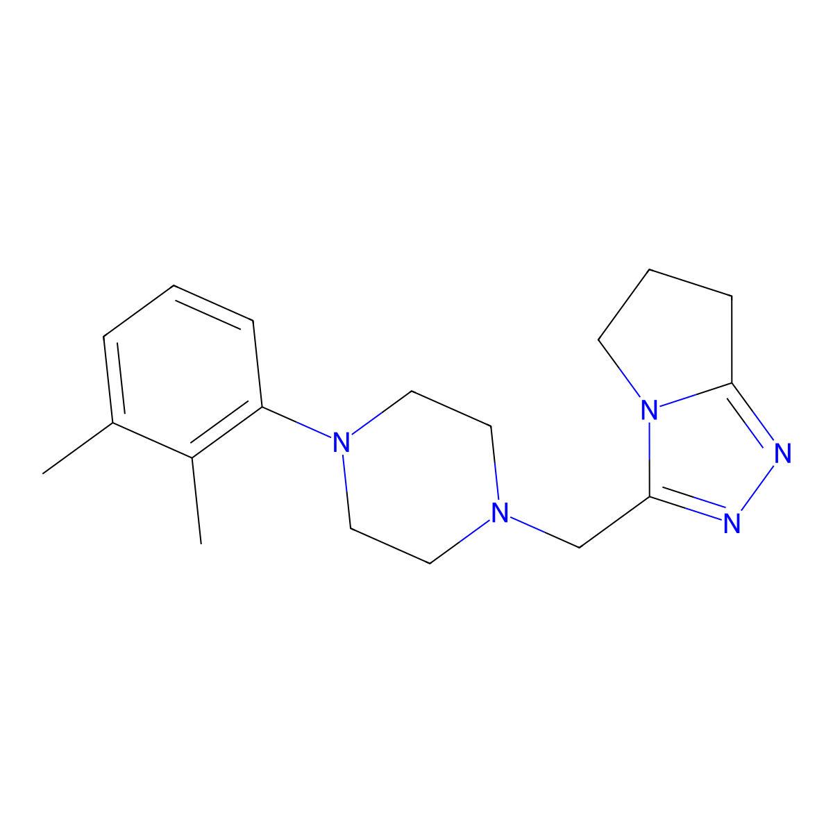 1-(2,3-dimethylphenyl)-4-({5H,6H,7H-pyrrolo[2,1-c][1,2,4]triazol-3-yl}methyl)piperazine molecular structure, CAS 2640955-57-1