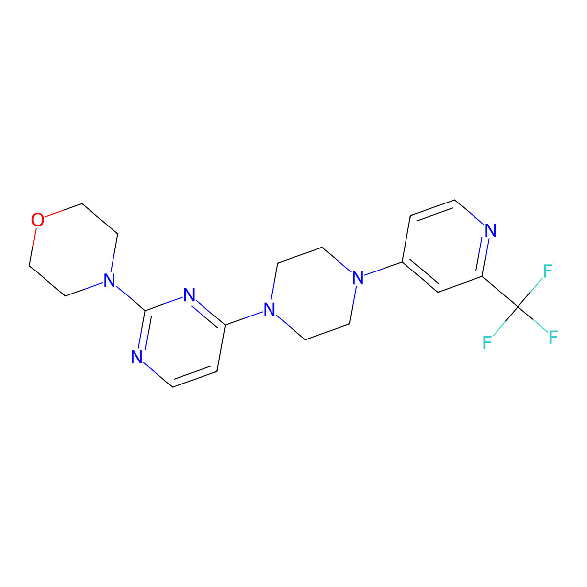4-(4-{4-[2-(Trifluoromethyl)pyridin-4-yl]piperazin-1-yl}pyrimidin-2-yl)morpholine molecular structure, CAS 2640955-87-7