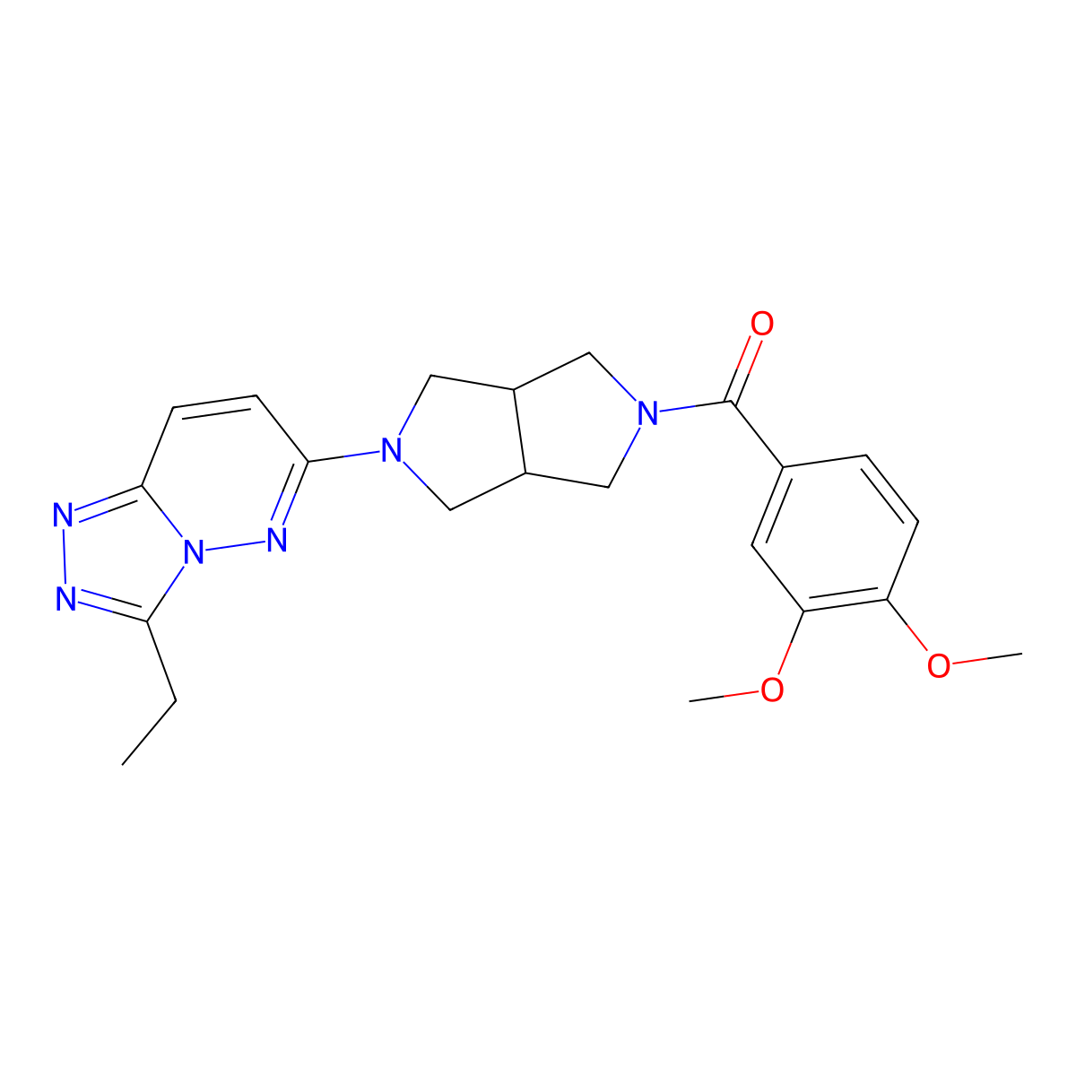 2-(3,4-Dimethoxybenzoyl)-5-{3-ethyl-[1,2,4]triazolo[4,3-b]pyridazin-6-yl}-octahydropyrrolo[3,4-c]pyrrole molecular structure, CAS 2640955-89-9