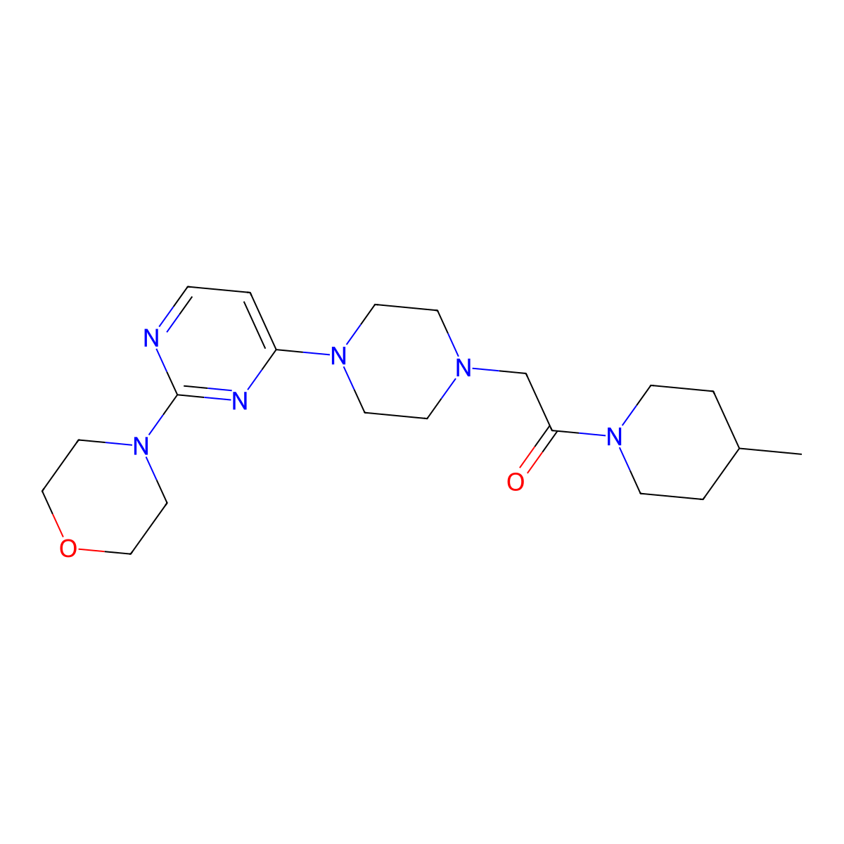1-(4-Methylpiperidin-1-yl)-2-{4-[2-(morpholin-4-yl)pyrimidin-4-yl]piperazin-1-yl}ethan-1-one molecular structure, CAS 2640956-02-9