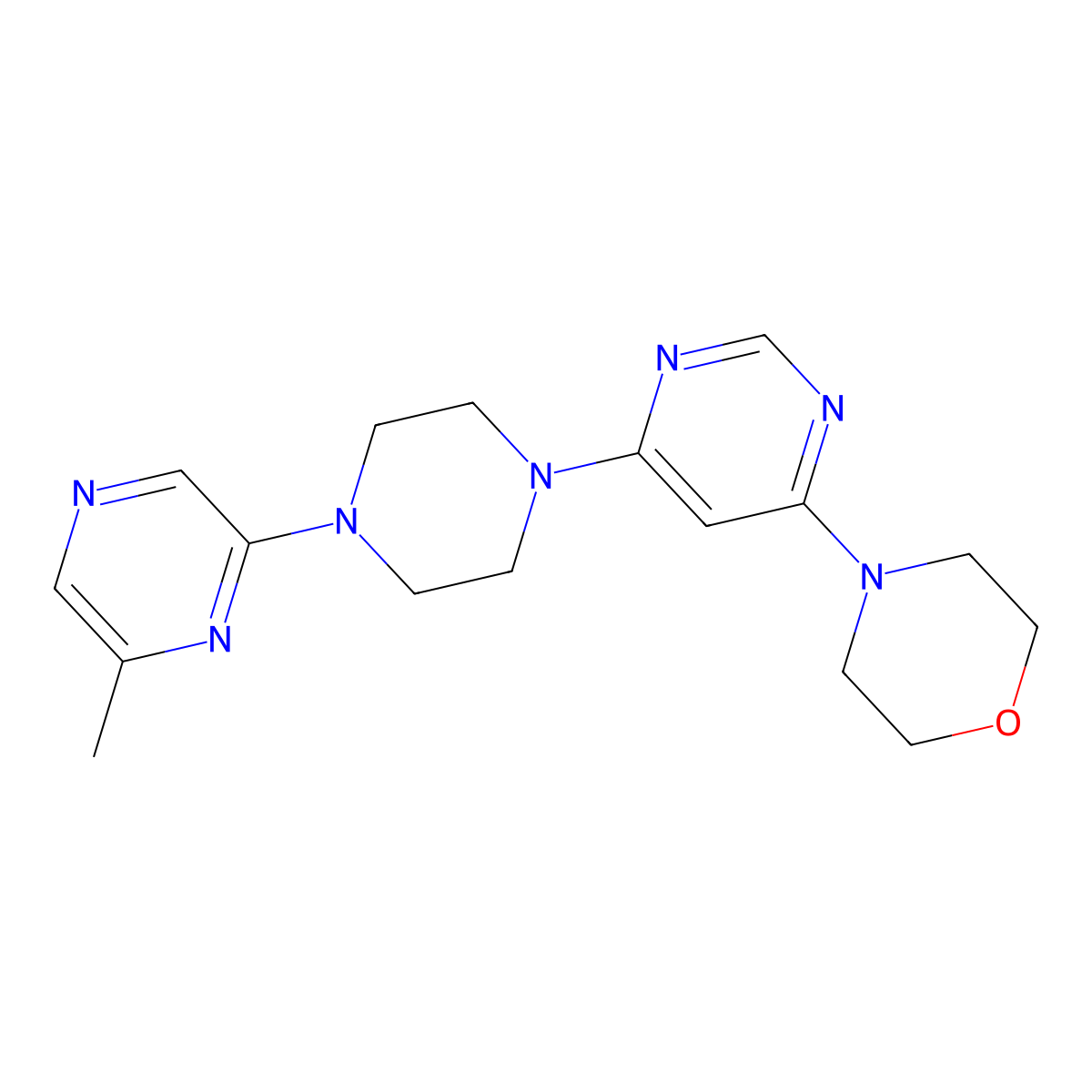 4-{6-[4-(6-Methylpyrazin-2-yl)piperazin-1-yl]pyrimidin-4-yl}morpholine molecular structure, CAS 2640956-20-1