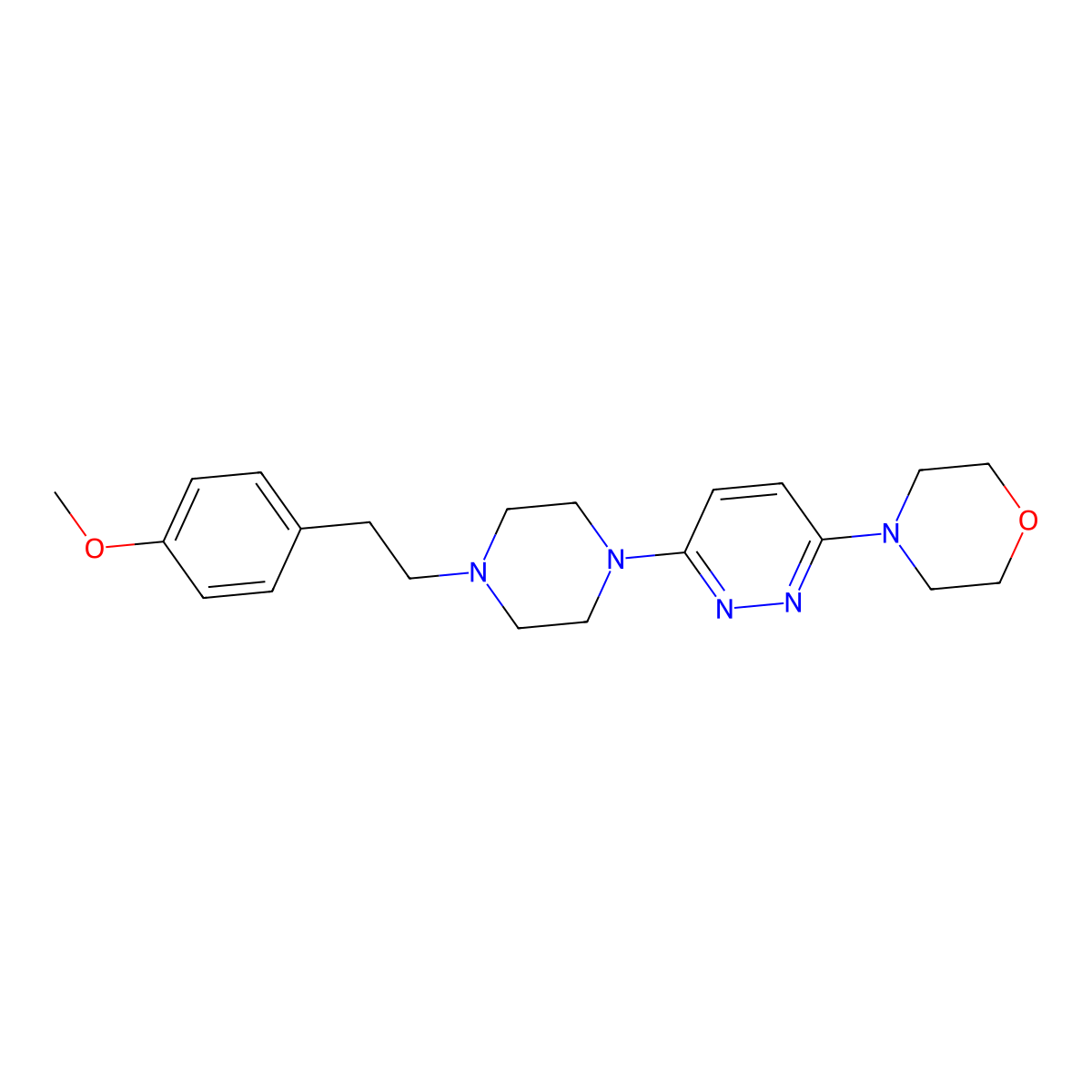 4-(6-{4-[2-(4-Methoxyphenyl)ethyl]piperazin-1-yl}pyridazin-3-yl)morpholine molecular structure, CAS 2640956-33-6