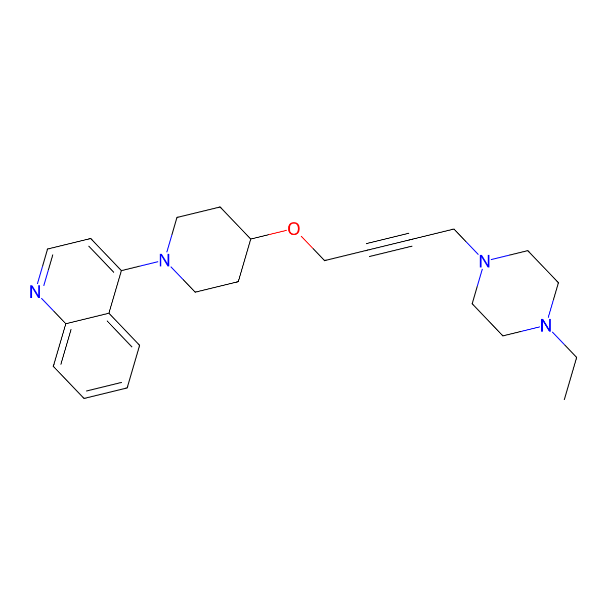 4-(4-{[4-(4-Ethylpiperazin-1-yl)but-2-yn-1-yl]oxy}piperidin-1-yl)quinoline molecular structure, CAS 2640956-39-2