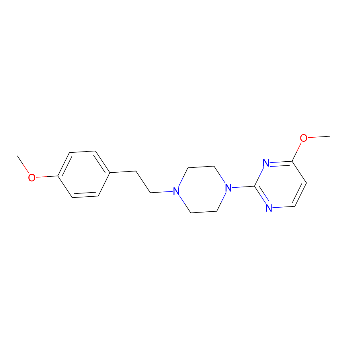 4-Methoxy-2-{4-[2-(4-methoxyphenyl)ethyl]piperazin-1-yl}pyrimidine molecular structure, CAS 2640956-53-0