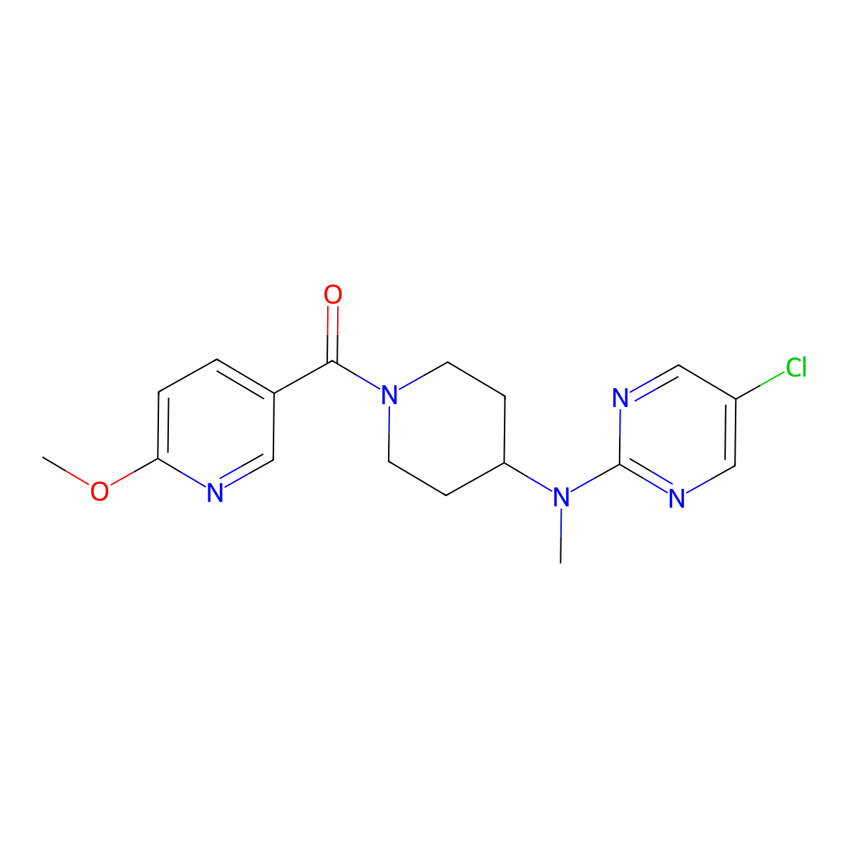 5-chloro-N-[1-(6-methoxypyridine-3-carbonyl)piperidin-4-yl]-N-methylpyrimidin-2-amine molecular structure, CAS 2640956-73-4