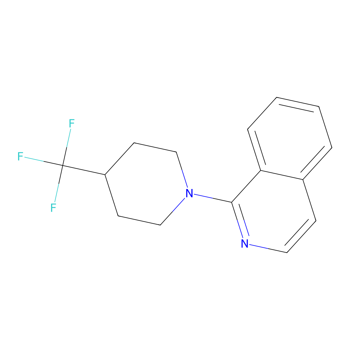 1-[4-(Trifluoromethyl)piperidin-1-yl]isoquinoline molecular structure, CAS 2640957-09-9