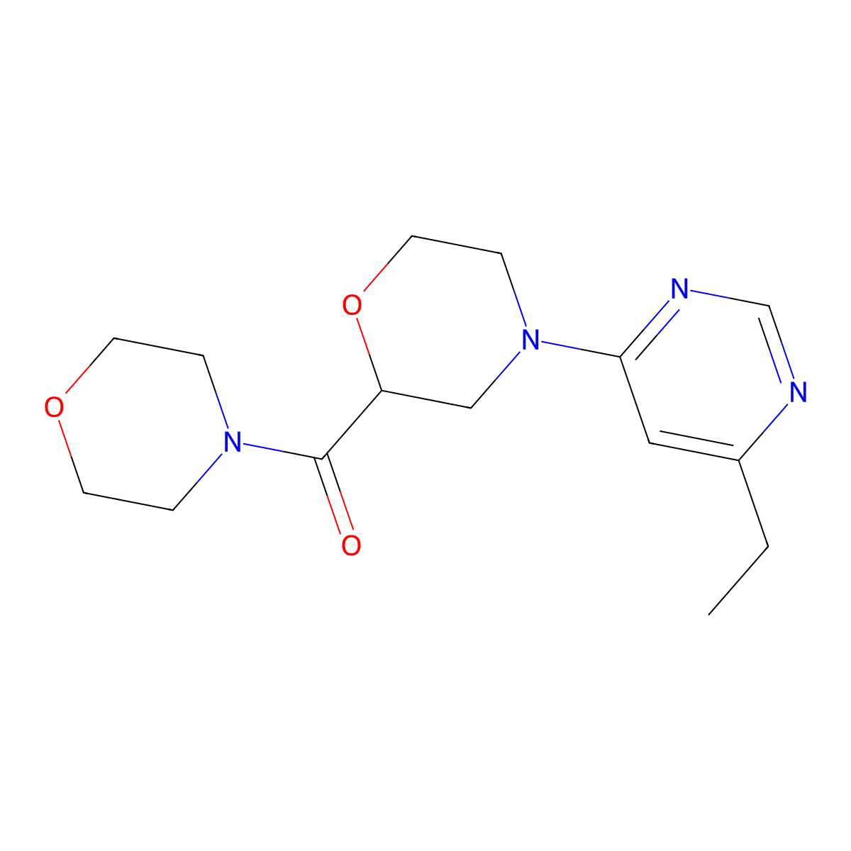 4-(6-Ethylpyrimidin-4-yl)-2-(morpholine-4-carbonyl)morpholine molecular structure, CAS 2640957-42-0