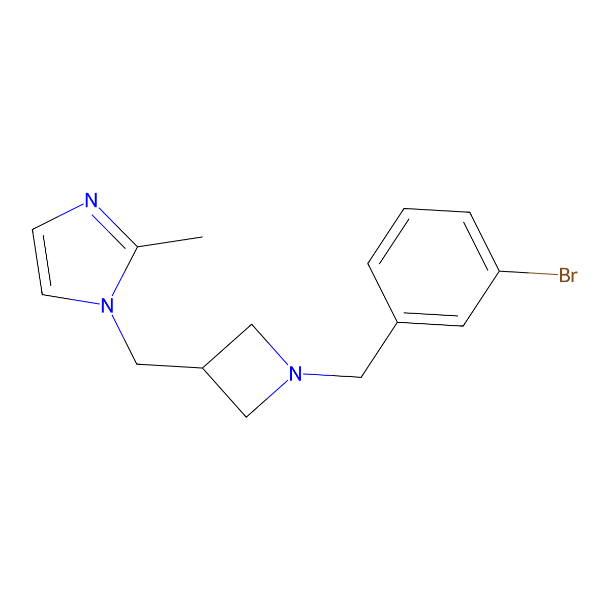 1-({1-[(3-bromophenyl)methyl]azetidin-3-yl}methyl)-2-methyl-1H-imidazole molecular structure, CAS 2640957-69-1