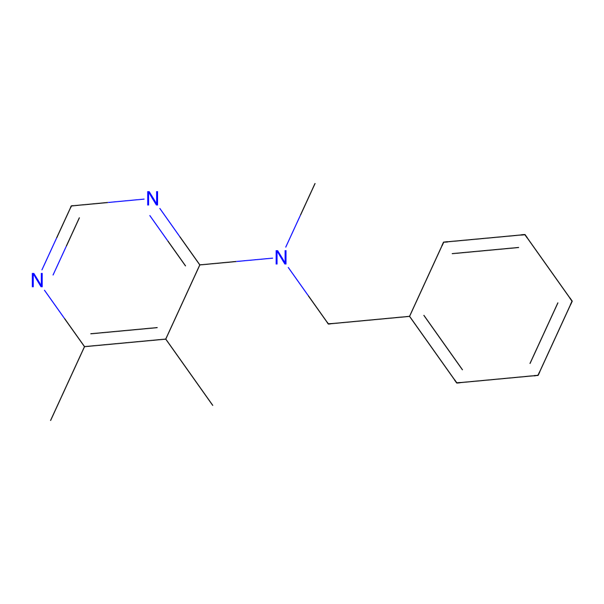 N-benzyl-N,5,6-trimethylpyrimidin-4-amine molecular structure, CAS 2640957-76-0