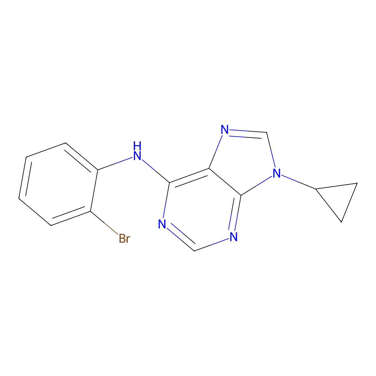 N-(2-bromophenyl)-9-cyclopropyl-9H-purin-6-amine molecular structure, CAS 2640957-80-6
