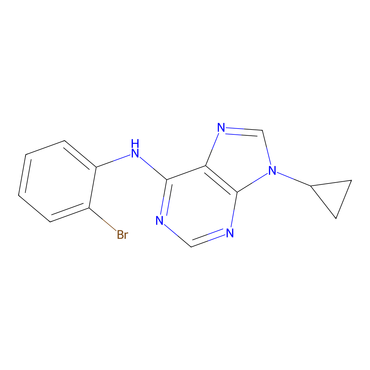 N-(2-bromophenyl)-9-cyclopropyl-9H-purin-6-amine molecular structure, CAS 2640957-80-6