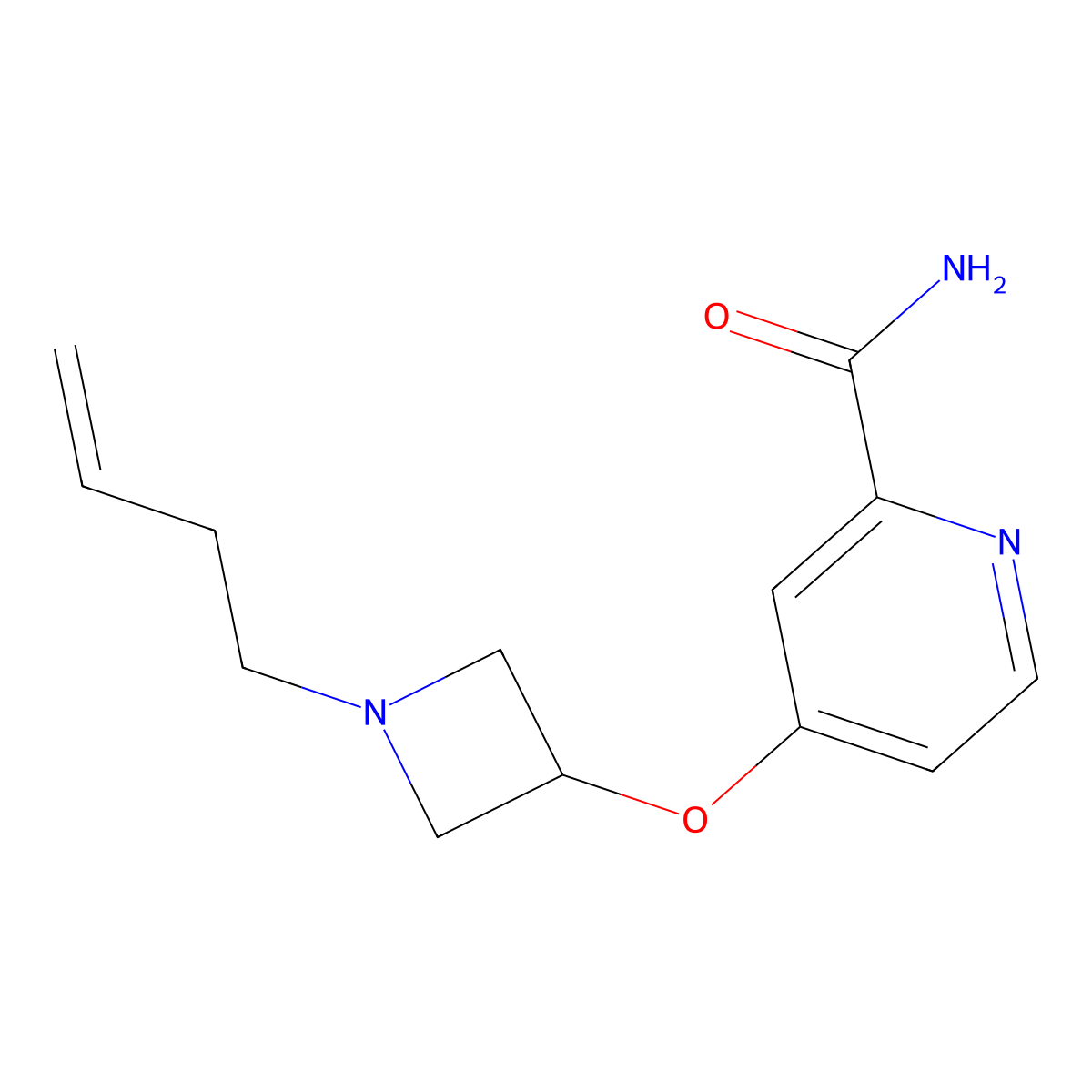 4-{[1-(But-3-en-1-yl)azetidin-3-yl]oxy}pyridine-2-carboxamide molecular structure, CAS 2640957-94-2