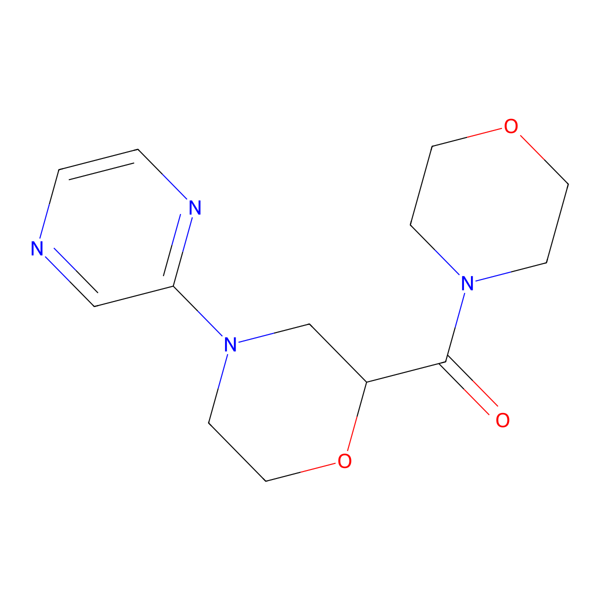 2-(Morpholine-4-carbonyl)-4-(pyrazin-2-yl)morpholine molecular structure, CAS 2640958-03-6