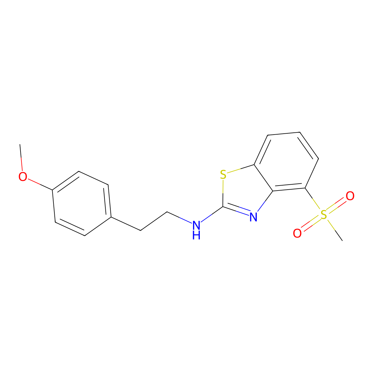 4-methanesulfonyl-N-[2-(4-methoxyphenyl)ethyl]-1,3-benzothiazol-2-amine molecular structure, CAS 2640958-08-1