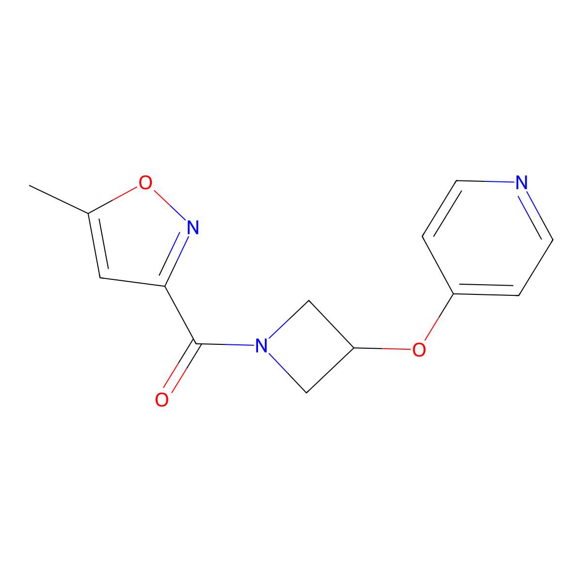 4-{[1-(5-Methyl-1,2-oxazole-3-carbonyl)azetidin-3-yl]oxy}pyridine molecular structure, CAS 2640958-17-2