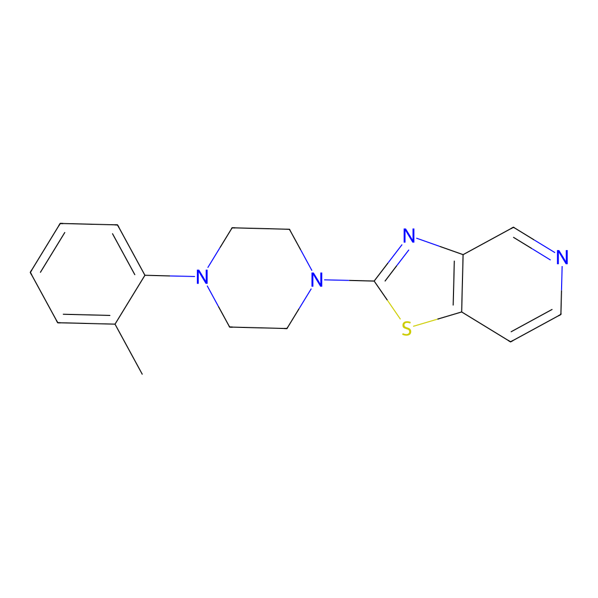 1-(2-Methylphenyl)-4-{[1,3]thiazolo[4,5-c]pyridin-2-yl}piperazine molecular structure, CAS 2640958-30-9